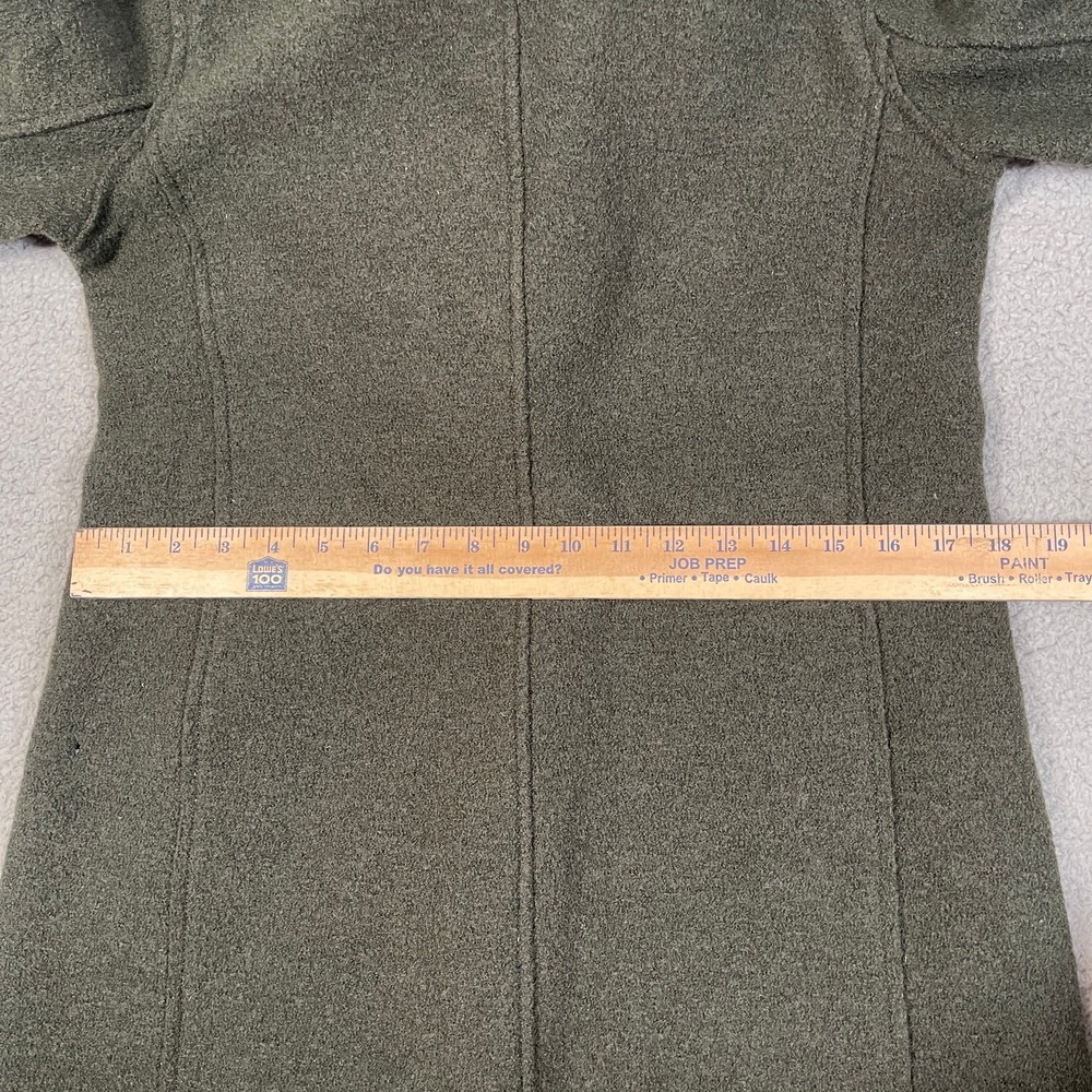 J. Crew Daphne Italian Boiled Wool Topcoat Womens 00 XXS Green Mid Length City - Picture 11 of 11